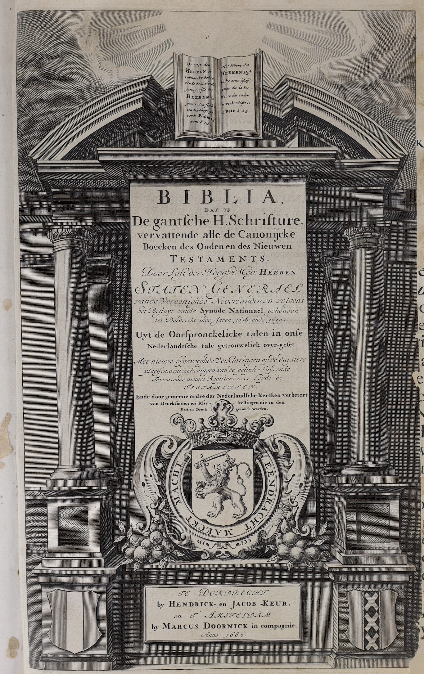 Holy Bible - The Holy Bible, containing the Old and New Testaments... (Authorised Version). portrait frontis., num. copper engraved plates, maps in outline colour & a coloured plan